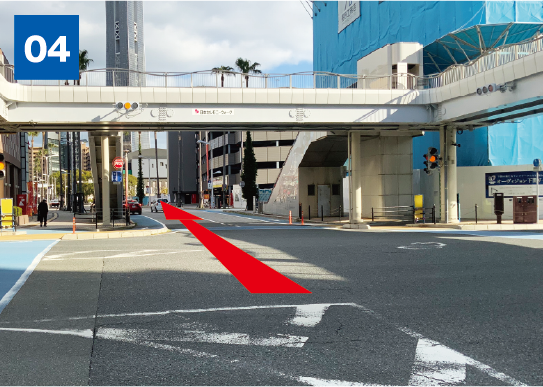 下関駅方面からパーキングまでの案内画像